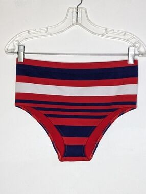 Aerie Red White Blue Striped Patriotic Bikini Bottom Medium